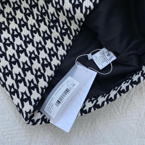 AREA NYC houndstooth tweed wool piping bustier mini dress NWT - Picture 3 of 5